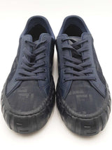 Fendi Blue Ff Logo Low Top Sneakers Size 11 Eb0126lxzsa