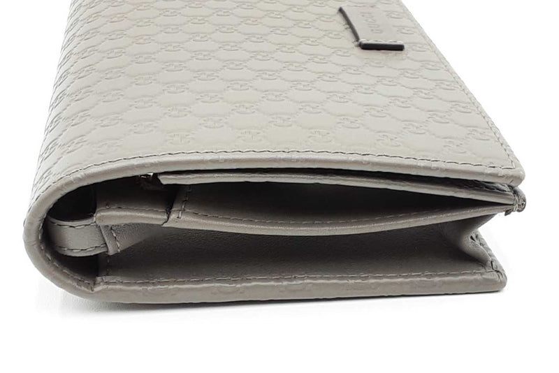 Gucci Guccissima Wallet Crossbody In Grey Leather Eb0724wrxdu