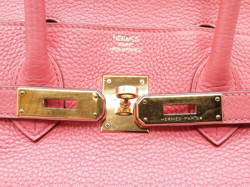 Hermes Birkin 35 Rose Jaipur Red Clemence Gold Hardwear Handbag Do0723crxzde