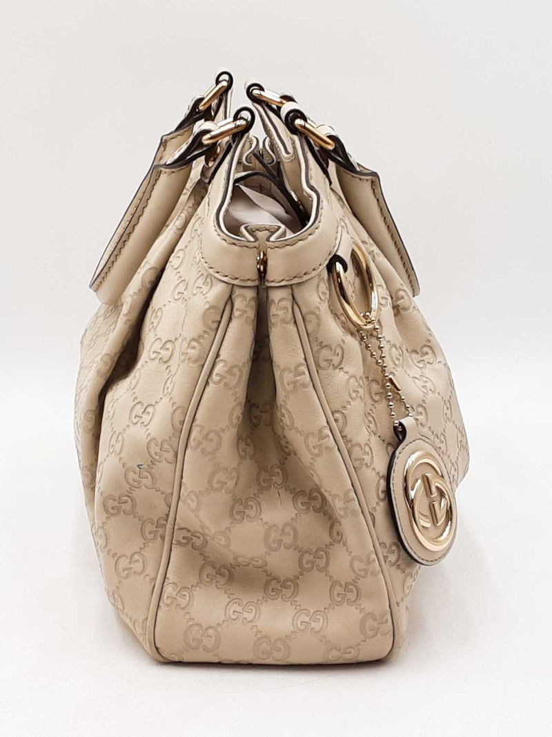 Gucci Sukey Medium Tote Bag In Mystic White Guccissima Leather Fw1125lrxdu