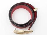 Gucci Torchon Double G 40mm Belt In Hibiscus Red Leather Size 80|32 Fw0326crdu