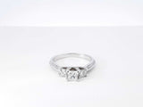 1.22 Cttw Three-stone Cathedral Ring In 14k White Gold 4 Grams Size 7.75 Fw0526lwxzdu
