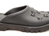Gucci Perforated Gg Black Rubber Slip-on Sandals Size Us 7 Men's Fw1125lzxdu