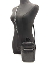 Gucci Tennis Mini Double Zip Messenger Bag In Embossed Black Leather Fw1125wrzdu