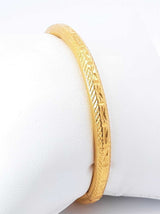 24k Yellow Gold Hinged Textured Bangle Bracelet 40.5 Grams 6.5 Inch Fw0726rzxzdu