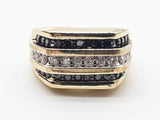 10k Yellow Gold 30.5g Black White Diamond Ring Size 8.5 Do0424ixzde