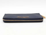 Michael Kors Jet Set Travel Zip Around Blue Wallet Aa0425lrsa