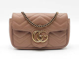 Gucci Marmont Super Mini Bag In Taupe Matelassé Leather Fw0126wzxdu