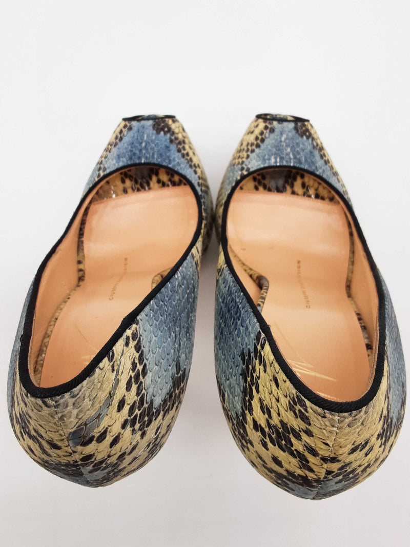 Giuseppe Zanotti Sharon Tricolor Python Embossed Heels Size Eu 36 Do0725crde