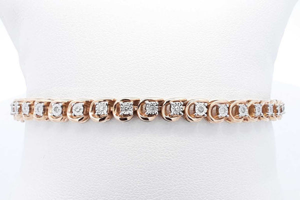 Approx. 0.4ctw Diamond Tennis Bracelet 10k Yellow Gold 10.7 Grams Ebeb1024orxsa