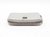 Chanel Metallic Lambskin Chevron Quilted Zip Coin Wallet Fw0225lcrdu