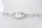 Tiffany & Co. 1837 Double Lock Sterling Silver Bracelet 7.1g 8 Inch Eb0426oxzsa