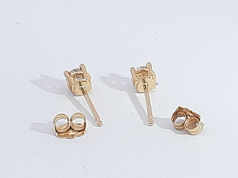 0.30 Cttw 14k Yellow Gold Double Stud Earrings 0.6 Grams Aa0825oxzsa