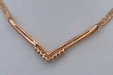 0.09cttw Diamond Chevron 14k Pendant With 12k Herringbone Chain 4.8 Grams 17.5 Inch Eb0826oxzde