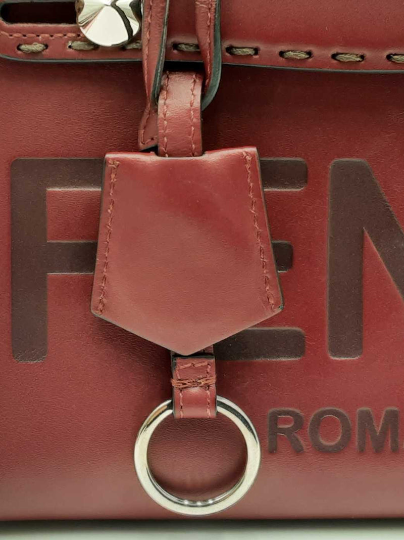 Fendi Logo By The Way Burgundy Leather Crossbody Bag Fw1224prxdu