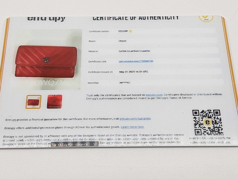 Chanel Red Chevron Quilted Leather Studded Wallet Do0625worde