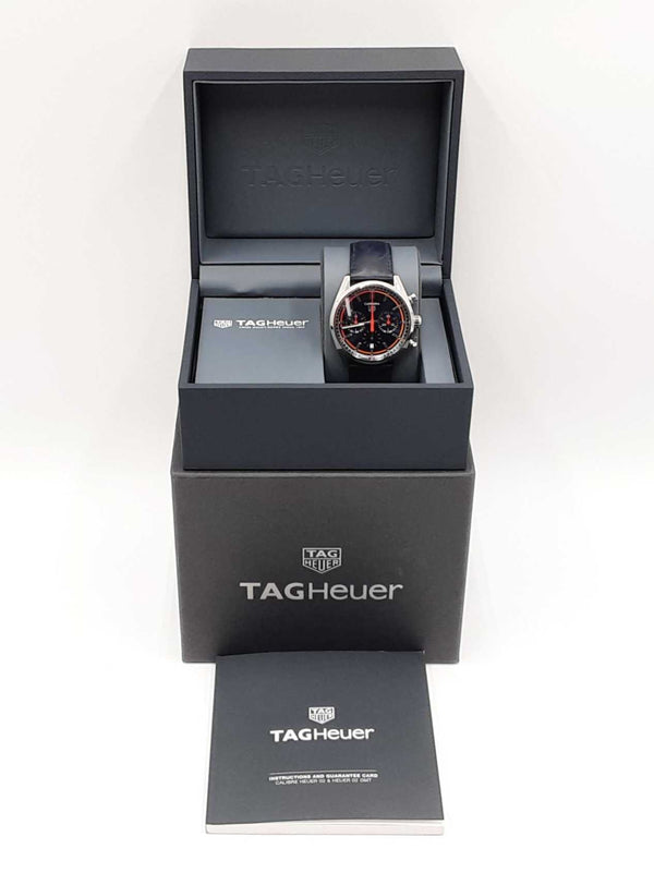 Tag Heuer Carrera Chronograph Steel & Leather 42mm Automatic Watch Fw0825lezxdu