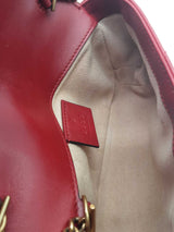 Gucci Gg Marmont Mini Matelasse Quilted Red Leather Crossbody Eb1025wxzde