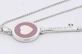 Tiffany & Co. 925 Purple Enamel Heart Key Pendant Necklace 7.5 Grams Eb0426exsa