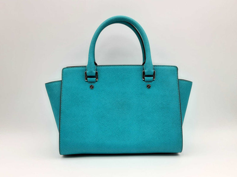 Michael Kors Selma Saffiano Leather Satchel In Teal Fw1124orsa