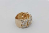 2.16cttw Diamond Cuban Link Ring In 10k Yellow Gold 14.1g Size 7.75 Eb0926icrsa
