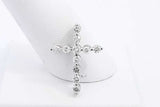 Approx. 1.08ctw Diamond Cross Pendant In 14k White Gold 4.1 Grams Eb0223cxzsa