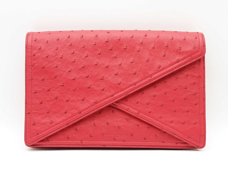 Bottega Veneta Red Ostrich Leather Piano Clutch Sd1025lczxde