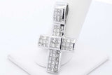 1.56cttw Princess Cut Diamond Cross Pendant 14k White Gold 9.7 Grams Eb0526cxzde