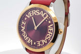 Versace 38mm Quartz Logo Halo Red Leather Strap Watch Eb0726lcrdu