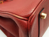 Hermes Birkin 35 Rouge Red Buffalo Skipper Gold Hardware Handbag Do0125exzxde