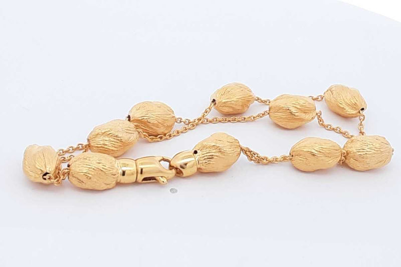 18k Yellow Gold Bracelet & Stud Drop Earrings 14.7 Grams Eb0325lxxzsa