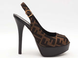 Fendi Fendi Fendista Zucca Heel Brown Size 37.5 Aa0826rzsa