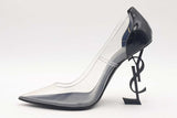Saint Laurent Opyum Clear Pvc & Black Patent Leather Pumps Size 39 Eb0426oxzsa