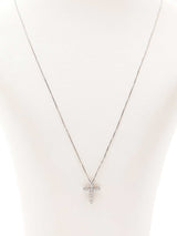 0.44 Cttw Diamond & 10k Gold Cross Pendant Necklace 2.7 Gram 18 Inch Fw0826ozxdu