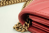 Gucci Gg Marmont Matelasse Red Leather Wallet On Chain Shoulder Bag Eb0125wxzsa