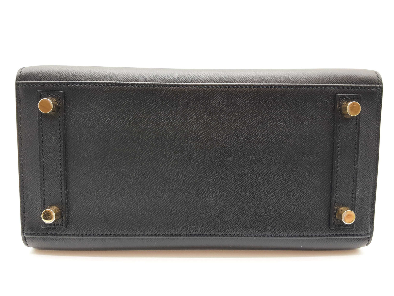 Hermes Birkin 25 Noir Black Epsom Gold Hardware Handbag