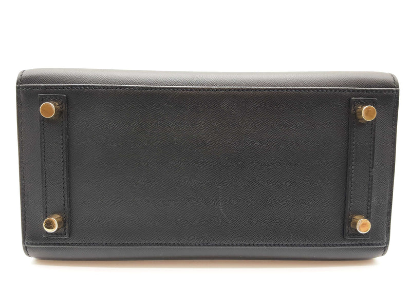 Hermes Birkin 25 Noir Black Epsom Gold Hardware Handbag Do0325olzxzde