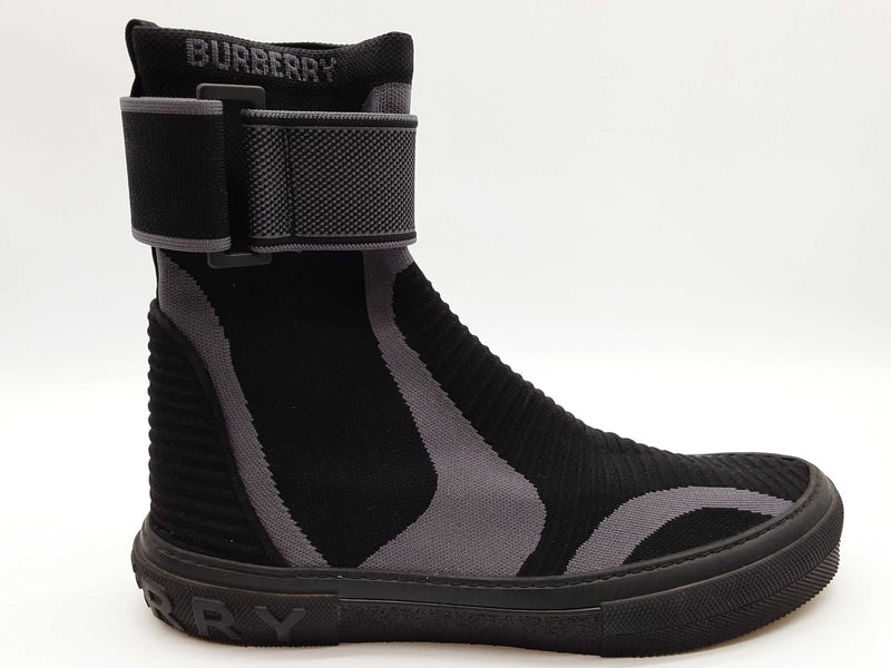 Burberry Knitted Sub Black Stretch High Top Shoes Size Eu 45 Do0325orxde