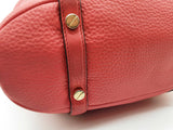 Michael Kors Bedford Coral Pink Pebbled Leather Bowling Handbag Do0426oxde