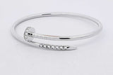 Cartier Juste Un Clou 18k White Gold Diamond Bracelet 9.2g Size 14 Eb0826rxxzsa
