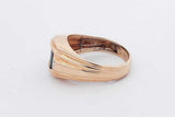 10k Yellow Gold Onyx Inlay & Diamond Accent Ring 5.5 Grams Size 10.75 Eb426orxsa
