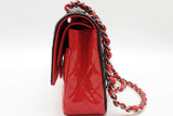 Chanel Double Flap Quilted Red & Black Patent Leather Shoulder Bag Eb1225wrxzde