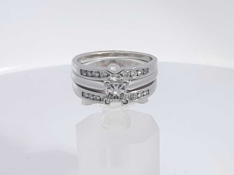 0.60 Cttw Diamond 14k White Gold Ring 7.9 Grams Size 7 Aa0725rxzsa