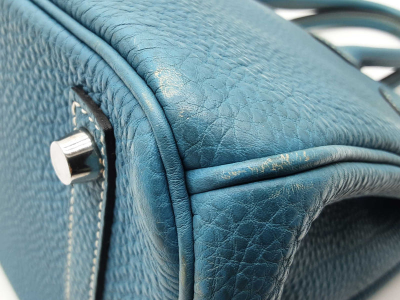 Hermes Birkin 30 Blue Jean Togo Palladium Handbag Do0623llxzxde