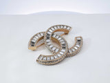 Chanel 2017 Gold-tone & Cubic Zirconia Cc Logo Brooch/pin Fw1025orzdu