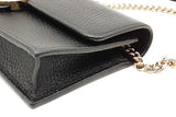 Gucci Black Leather Interlocking G Wallet With Chain Eb0626pxzsa
