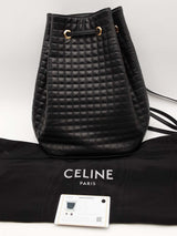 Celine Quilted Black Leather C Charm Backpack Eb0526wxzsa