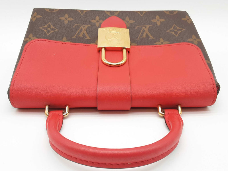 Louis Vuitton Locky Cherry Red Leather Brown Monogram Crossbody Bag Do0425locxde
