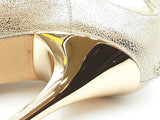 Jimmy Choo Loila Gold Metallic Strappy Peep Toe Heels Size 35.5 Fw0824sxdu