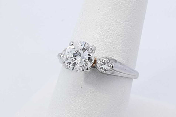 1.25ctw Round Center Diamond Ring 14k White Gold 3.2 Grams Size 7.5 Eb1025oxxzdu